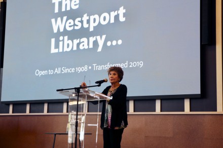 Sybil Steinberg at Westport Library, October 18, 2019